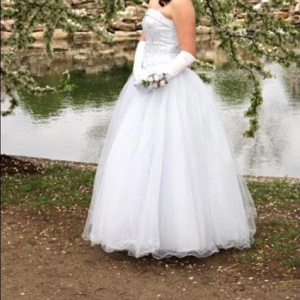 David’s Bridal Baby Blue Wedding Gown